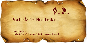 Vollár Melinda névjegykártya