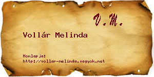 Vollár Melinda névjegykártya